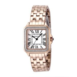 Invicta Women’s Rose Gold Square Crystal-Accent Bracelet Watch